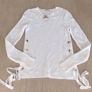 MICHAEL Michael Kors white ribbed knit sweater